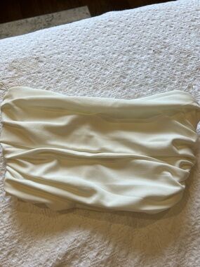 Strapless Cream Ruched Women’s Top
